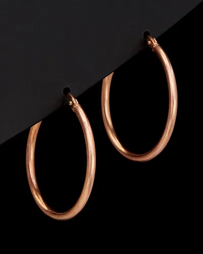 Italian Rose Gold 14k  Hoops In Burgundy