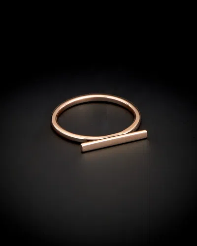 Italian Rose Gold 14k  Horizontal Bar Ring