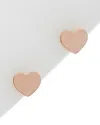 Italian Rose Gold Polished Heart Studs