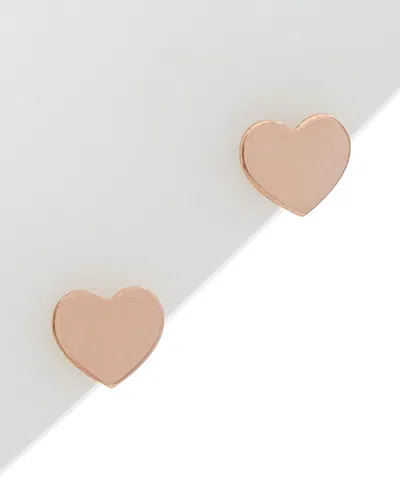 Italian Rose Gold Polished Heart Studs