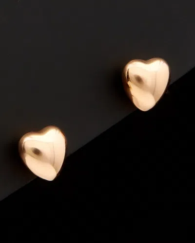 Italian Rose Gold 14k  Puffed Heart Studs
