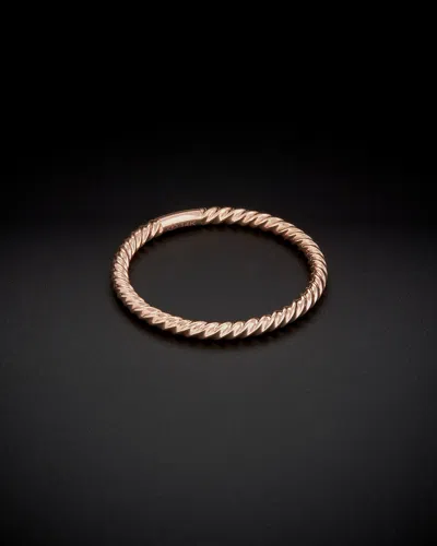 Italian Rose Gold 14k  Ribbed Stack Ring