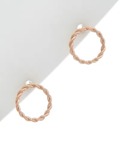Italian Rose Gold 14k  Twisted Circle Studs