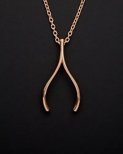 Italian Rose Gold 14k  Wishbone Necklace