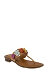 Italian Shoemakers Adara Floral Flip Flop In Bright Brown Multi