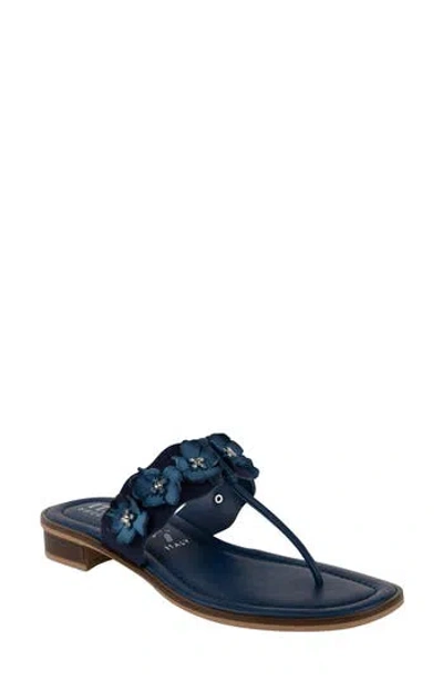 Italian Shoemakers Adara Floral Flip Flop In Navy