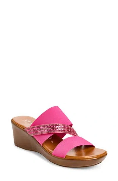 Italian Shoemakers Boom Wedge Sandal In Pink