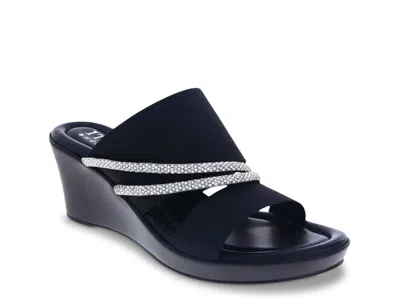 Italian Shoemakers Briony Wedge Sandal In Blue