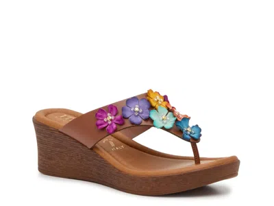 Italian Shoemakers Brynne Wedge Sandal In Multi