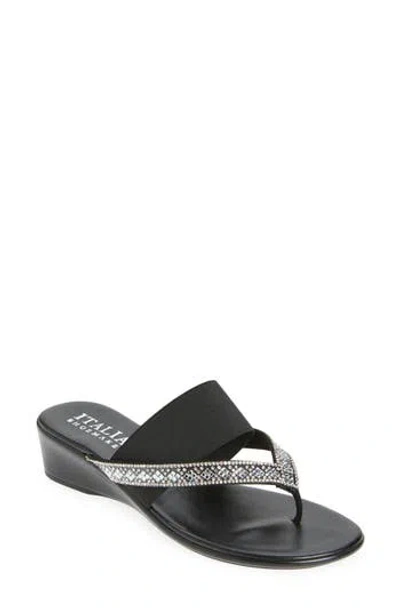 Italian Shoemakers Calver Wedge Sandal In Black
