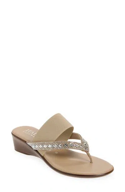Italian Shoemakers Calver Wedge Sandal In Neutral