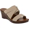 Italian Shoemakers Clous Wedge Sandal In Neutral