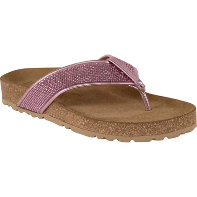 Italian Shoemakers Delani Embellished Flip Flop In Pink
