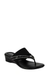 Italian Shoemakers Deleiza Wedge Flip Flop In Black
