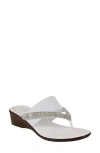 Italian Shoemakers Deleiza Wedge Flip Flop In White
