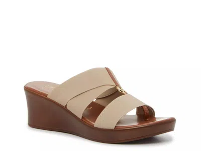 Italian Shoemakers Demiri Wedge Sandal In Brown