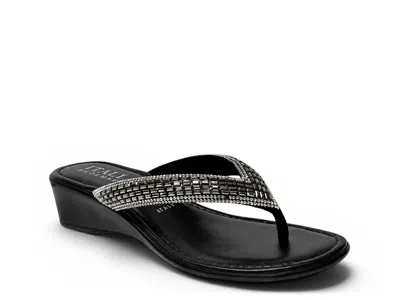 Italian Shoemakers Gavin Wedge Sandal In Black