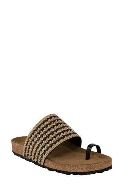 Italian Shoemakers Genebra Woven Sandal In Natural/black