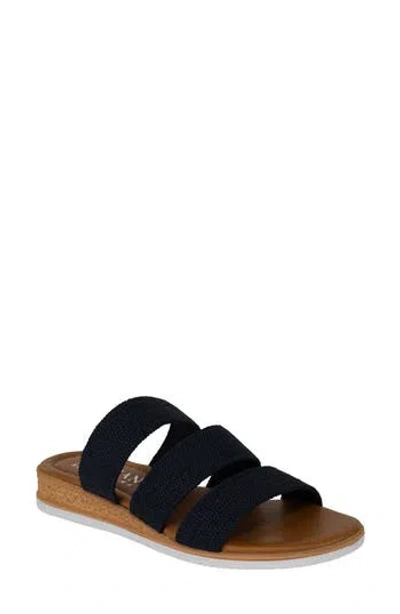 Italian Shoemakers Hylee Triple Band Sandal In Navy