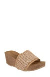 Italian Shoemakers Ibbie Platform Wedge Slide Sandal In Natural