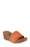 Italian Shoemakers Ibbie Platform Wedge Slide Sandal In Orange