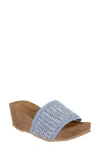 Italian Shoemakers Ibbie Platform Wedge Slide Sandal In Sky