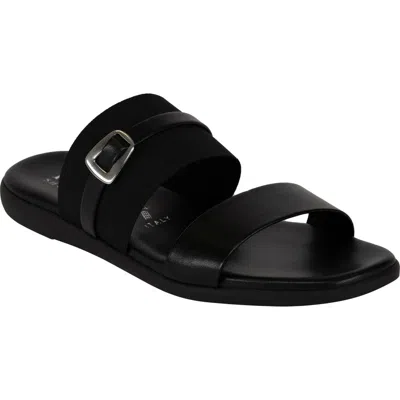 Italian Shoemakers Jelani Square Toe Slide Sandal In Black