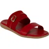 Italian Shoemakers Jelani Square Toe Slide Sandal In Red