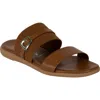 Italian Shoemakers Jelani Square Toe Slide Sandal In Tan