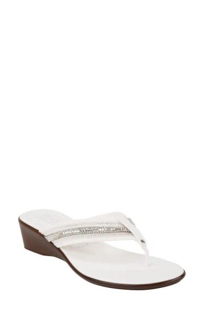 Italian Shoemakers Jewel Wedge Sandal In White