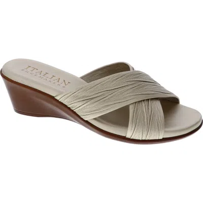 Italian Shoemakers Kenny Wedge Slide Sandal In Gray