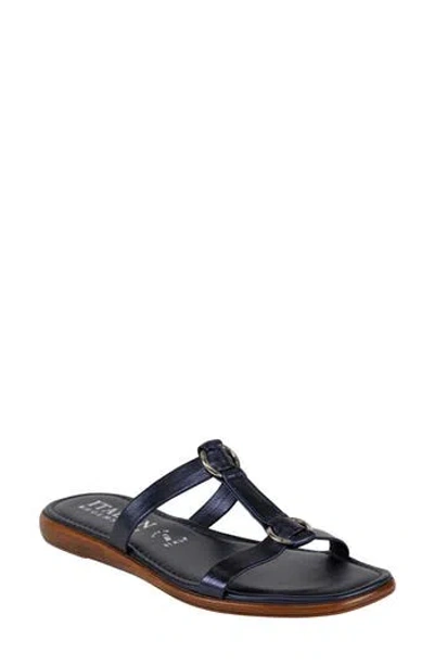 Italian Shoemakers Mikayla Slide Sandal In Blue Metallic