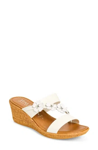 Italian Shoemakers Niva Wedge Sandal In White