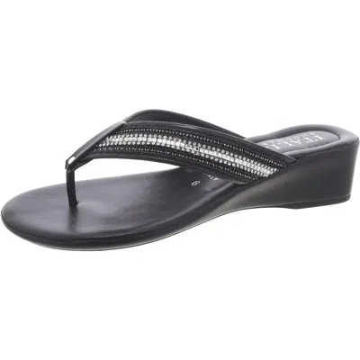 Italian Shoemakers Pacoo Womens Thong Sandals Slip On In Black