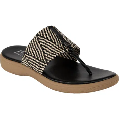 Italian Shoemakers Rylah Chevron Sandal In Black/naural