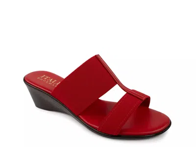 Italian Shoemakers Sadey Wedge Sandal In Red