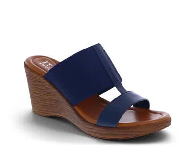 Italian Shoemakers Seabloom Wedge Sandal In Blue