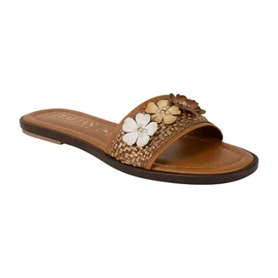 Italian Shoemakers Womens Flat Sandals In Brown