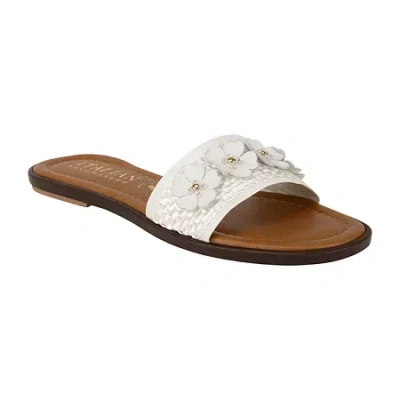 Italian Shoemakers Womens Flat Sandals In White