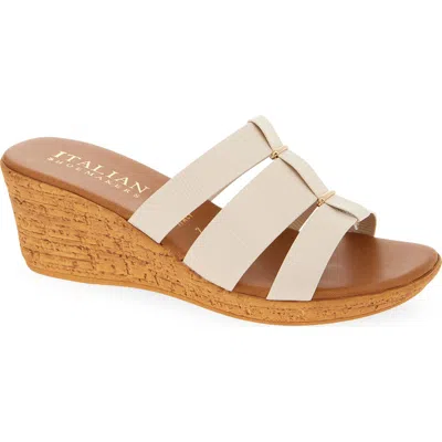 Italian Shoemakers Yuna Wedge Sandal In Neutral