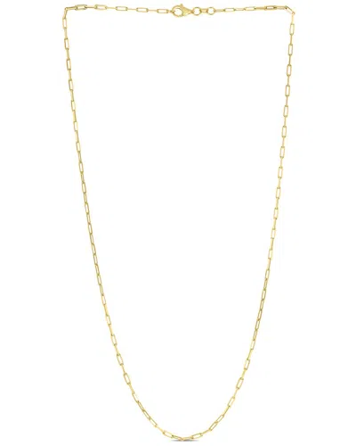 Italian Silver 14k Over  Chain Necklace In Gold