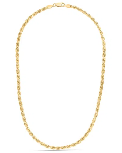 Italian Silver 14k Over  Rope Chain Necklace