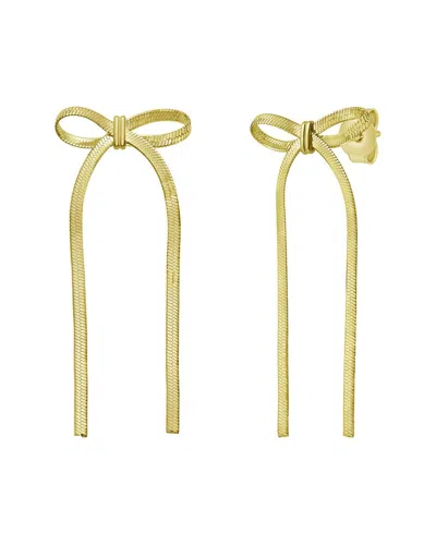 Italian Silver 14k Plated Silver Dangle Earrings In Gold