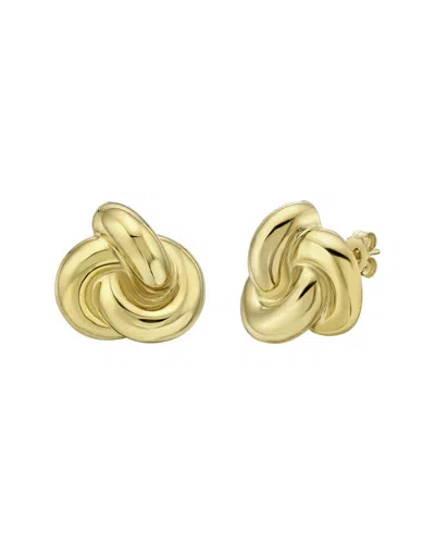 Italian Silver 14k Plated Silver Earrings In Gold