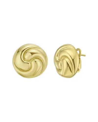 Italian Silver 14k Plated Silver Earrings In Gold