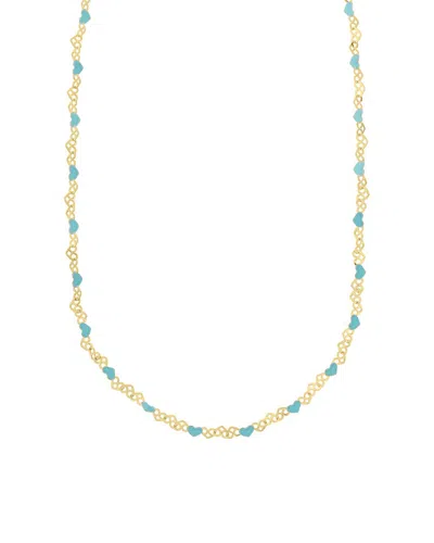 Italian Silver 14k Plated Silver Hearts Necklace In Gold