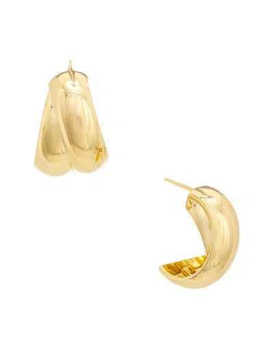 ITALIAN SILVER ITALIAN SILVER 14K PLATED SILVER HOOP EARRINGS