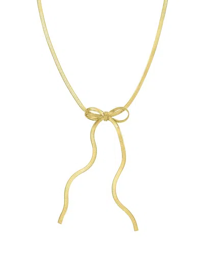 Italian Silver 14k Plated Silver Lariat Necklace In Gold