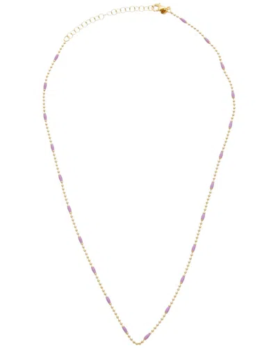 Italian Silver 14k Plated Silver Station Necklace