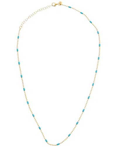 Italian Silver 14k Plated Silver Station Necklace In Gold